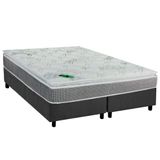 Cama Box Queen: Colchão Molas Ensacadas Luckspuma Maxi Life + Base Crc Suede Gray (158x198)