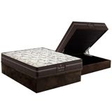 Cama Box Baú Casal: Colchão Molas Masterpocket Ensacadas Probel Perfil Springs Plus + Base Crc Suede Brown (138x188)