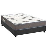 Cama Box Viúva: Colchão Espuma D33 Ortobom Light Saúde + Base Crc Suede Gray (128x188)
