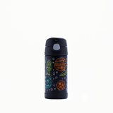Garrafa Térmica Infantil Funtainer Astronauta Preta Thermos - 355ml