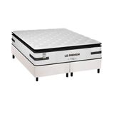 Cama Box Queen: Colchão Molas Ensacadas Plumatex Liz Premium D33 + Base Crc Courano White (158x198)
