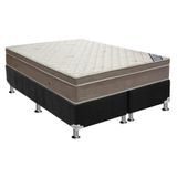 Cama Box Queen: Colchão Molas Superpocket Ensacadas Ortobom Light Saúde + Base Crc Suede Black (158x198)