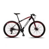 Bicicleta Bike Aro 29 Alumínio 24 Velocidades Shimano Suspensão Freio A Disco Vermelho Tam 15