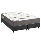 Cama Box Queen: Colchão Espuma D33 Ortobom Light Saúde + Base Crc Suede Gray (158x198)