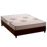 Cama Box Viúva: Colchão Espuma D33 Polar Pérola Clean + Base Crc Suede Brown (128x188)