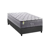 Cama Box Solteiro: Colchão Molas Masterpocket Ensacadas Versalhes + Base Crc Suede Gray (96x203)