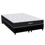 Cama Box King: Colchão Espuma D45 Orthoflex Bari + Base Crc Suede Black (193x203)