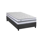 Cama Box Solteiro: Colchão Molas Masterpocket Ensacadas Herval Parma + Base Crc Suede Gray (88x188)