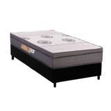 Cama Box Solteiro: Colchão Ortopédico Polar D28 Orthopremium Grey + Base Crc Suede Black (88x188)