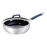 Frigideira Funda Tramontina Romagna Aço Inox Revestimento Cerâmico 24 Cm 3,1 L Com Tampa De Vidro Tramontina