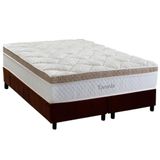 Cama Box Queen: Colchão Molas Masterpocket Ensacadas Herval Toronto + Base Crc Suede Brown (158x198)