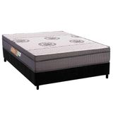 Cama Box Casal: Colchão Ortopédico Polar D28 Orthopremium Grey + Base Crc Suede Black (138x188)