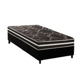 Conjunto Box Solteiro: Colchão Espuma Paropas D28 - Master Ag80 Black Double Face 17 + Base Crc Suede Black (88x188)