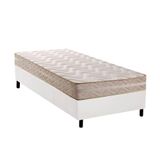 Conjunto Box Solteiro: Colchão Espuma Paropas D28 - Master Ag80 Clean Double Face 17 + Base Crc Courano White (88x188)
