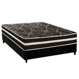 Cama Box Casal: Colchão Ortopédico Paropas D28 - Master Ag80 Black Double Face 25 + Base Crc Suede Black (138x188)