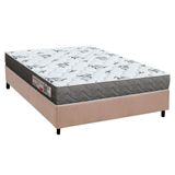 Cama Box Viúva: Colchão Espuma D33 Orthoflex Comfortpedic Line Black + Base Crc Suede Clean (128x188)