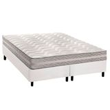 Cama Box Queen: Colchão Ortopédico Paropas D28 - Master Ag80 Prata Double Face 17 + Base Crc Courano White (158x198)