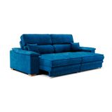 Sofá 3 Lugares Retrátil E Reclinável Lupin Velosuede Azul Marinho 180 Cm