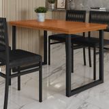 Mesa Madeira Maciça Ripado 120cm X75cm Berlim Preto / Marrom