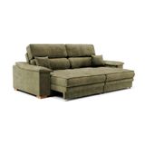 Sofá 3 Lugares Retrátil E Reclinável Lupin Velosuede Verde 180 Cm