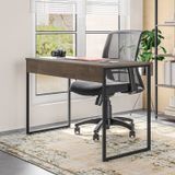 Mesa Com Pé De Aço Para Escritório Design Moderno Branco E Preto