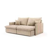 Sofá Retrátil Sem Caixa 3 Lugares Solomons Velosuede Bege 180 Cm
