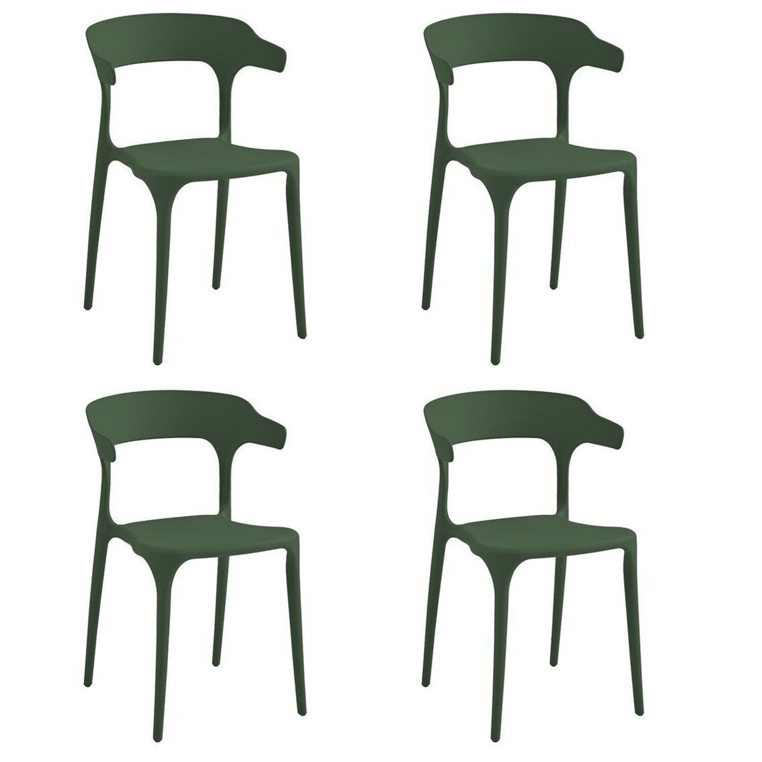 Conjunto Com 4 Cadeiras Valéria 74,5cm X 49cm X 48,5cm Verde Mata