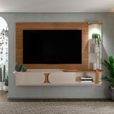 Painel Com Rack Suspenso Até 72 Polegadas Toronto 2 Pt Cinamomo E Off White