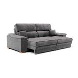 Sofá 3 Lugares Retrátil E Reclinável Lupin Velosuede Grafite 180 Cm