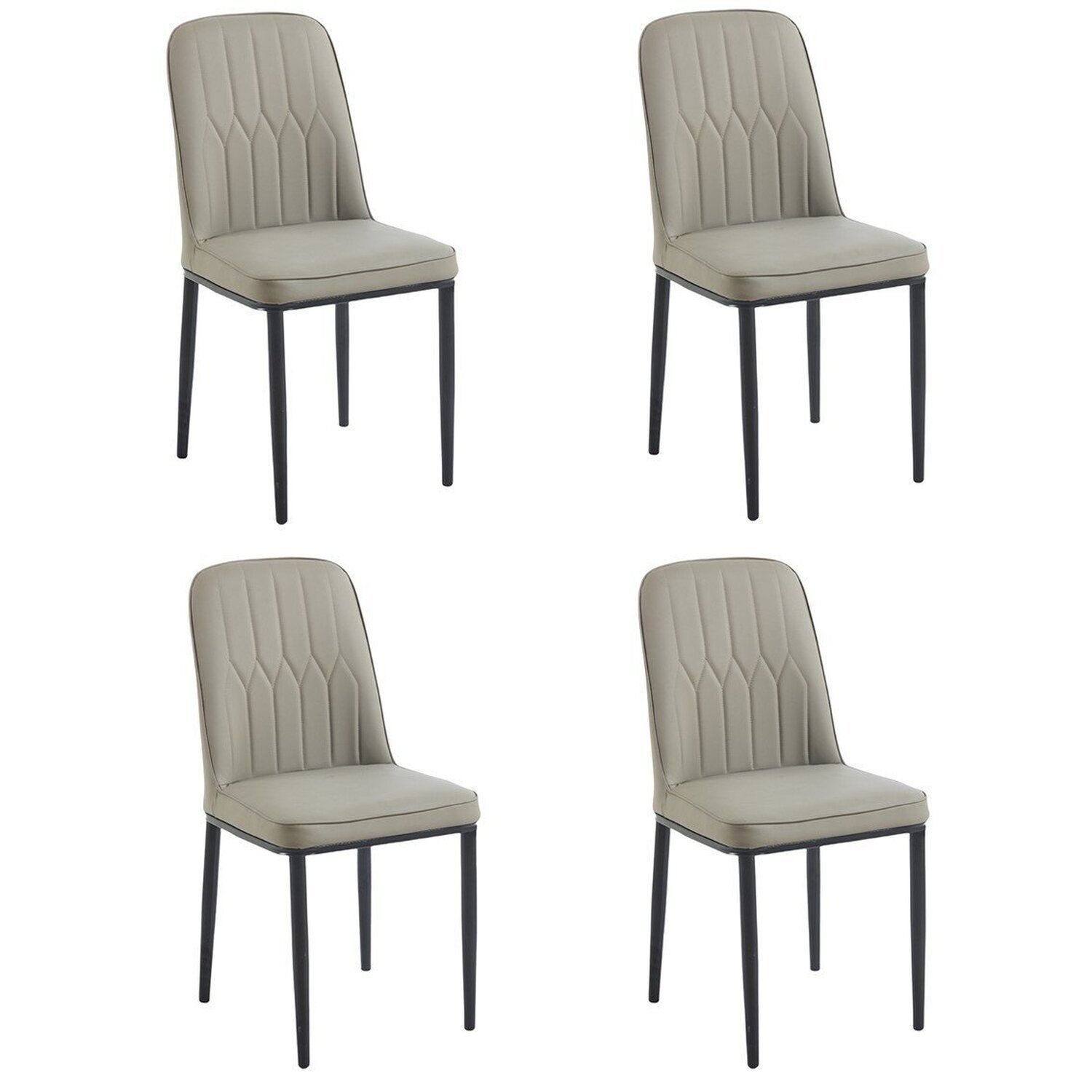 Conjunto Com 4 Cadeiras V1006 90x44x53 Cm Nude