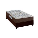 Cama Box Solteiro: Colchão Espuma D45 Ortobom Iso 150 Mega Firme + Base Crc Suede Brown (88x188)
