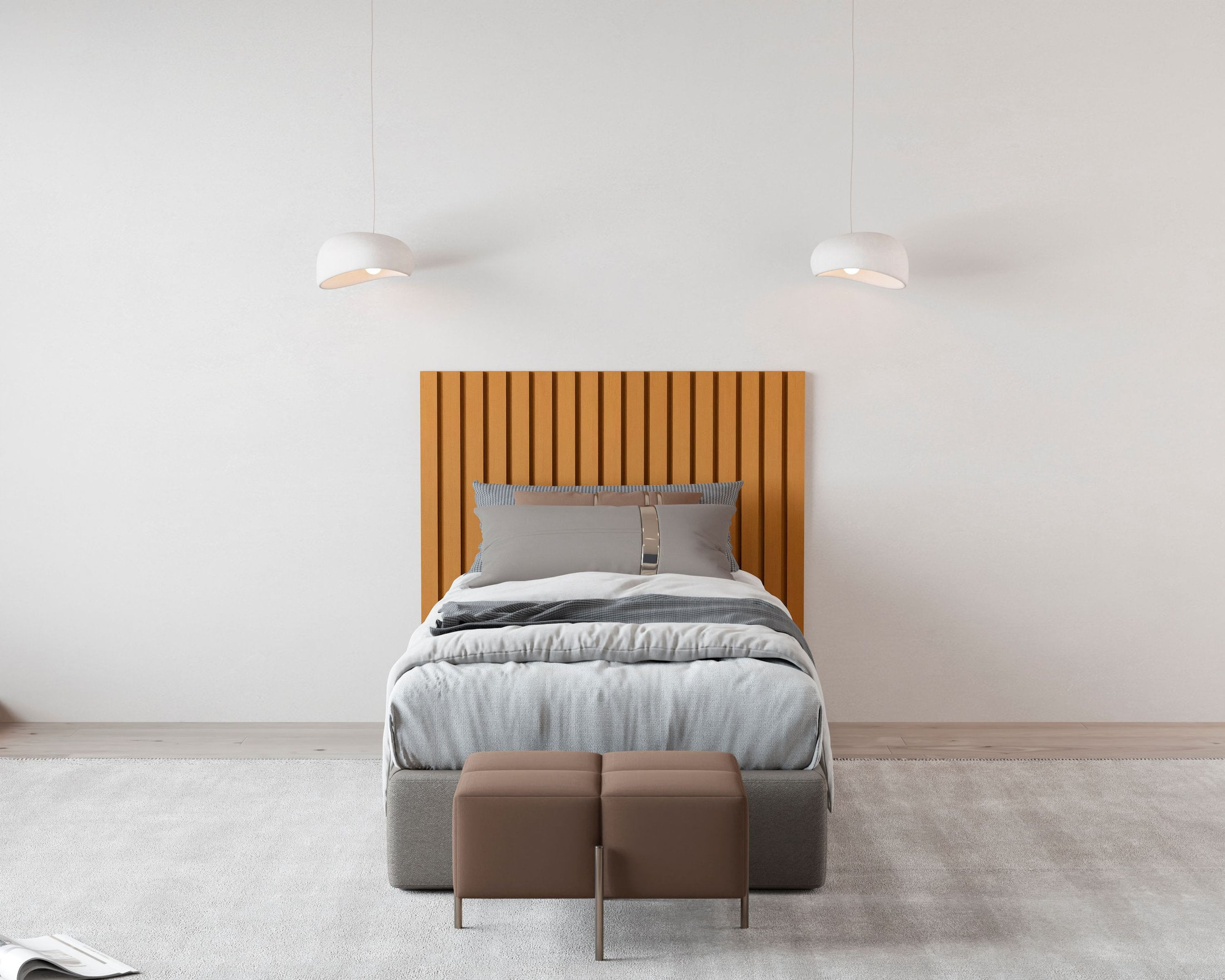 Cabeceira Ripada Maracá 113x105 Cm Solteiro Nature