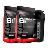Kit 2 Hipercalórico 6 Six Bulking Protein 6kg+coqueteleira
