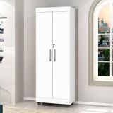 Armário Multiuso Lavanderia Com Chave 2 Portas 1,80m Texas Branco J&amp;a