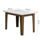 Conjunto De Mesa Sala De Jantar Miami Com 4 Cadeiras Trieste Suede 1,20m Cedro / Off White / Grafite