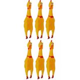 Frango Mordedor Pet Galinha De Borracha 16Cm Sonoro 6 Unid
