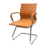 Cadeira De Escritório Home Office Interlocutor Fixa Baixa Stripes Esteirinha Charles Eames Eiffel Caramelo