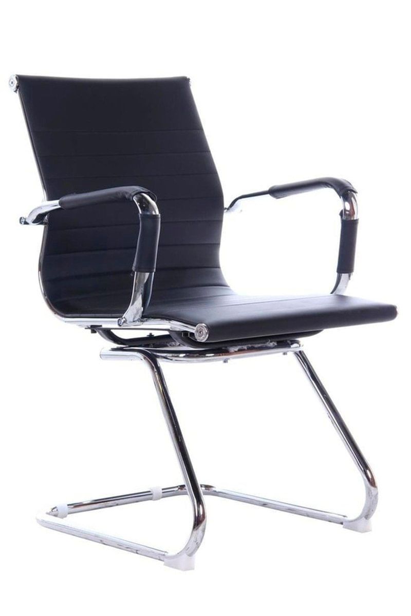 Cadeira de Escritório Stripes Fixa Preta