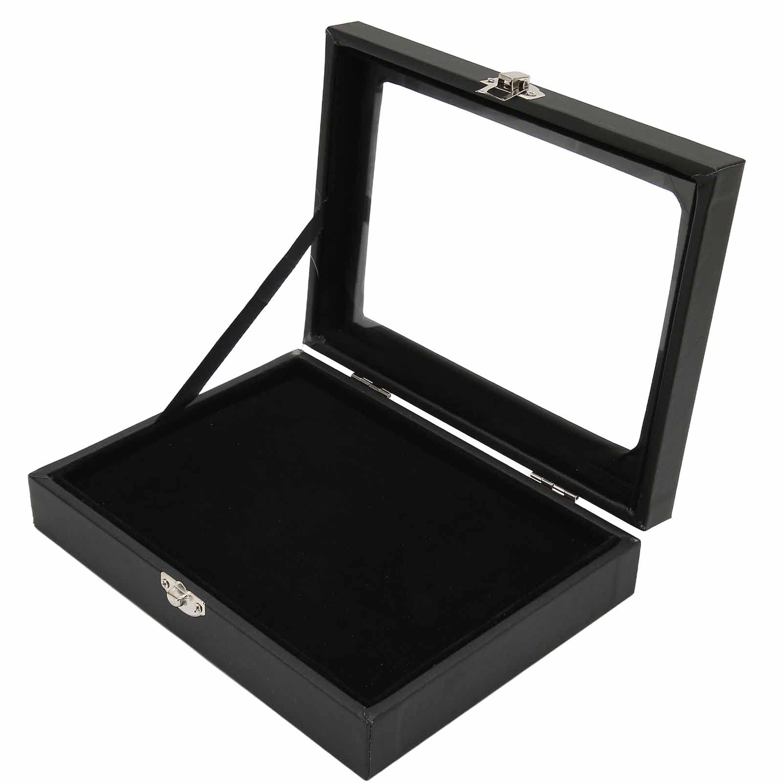 Vitrine Pin Focket Black Shadow Box Com Porta De Vidro Rígido