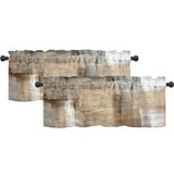 Cortinas De Cozinha Lalilo Abstract Art Beige Grey 132x46cm 2 P
