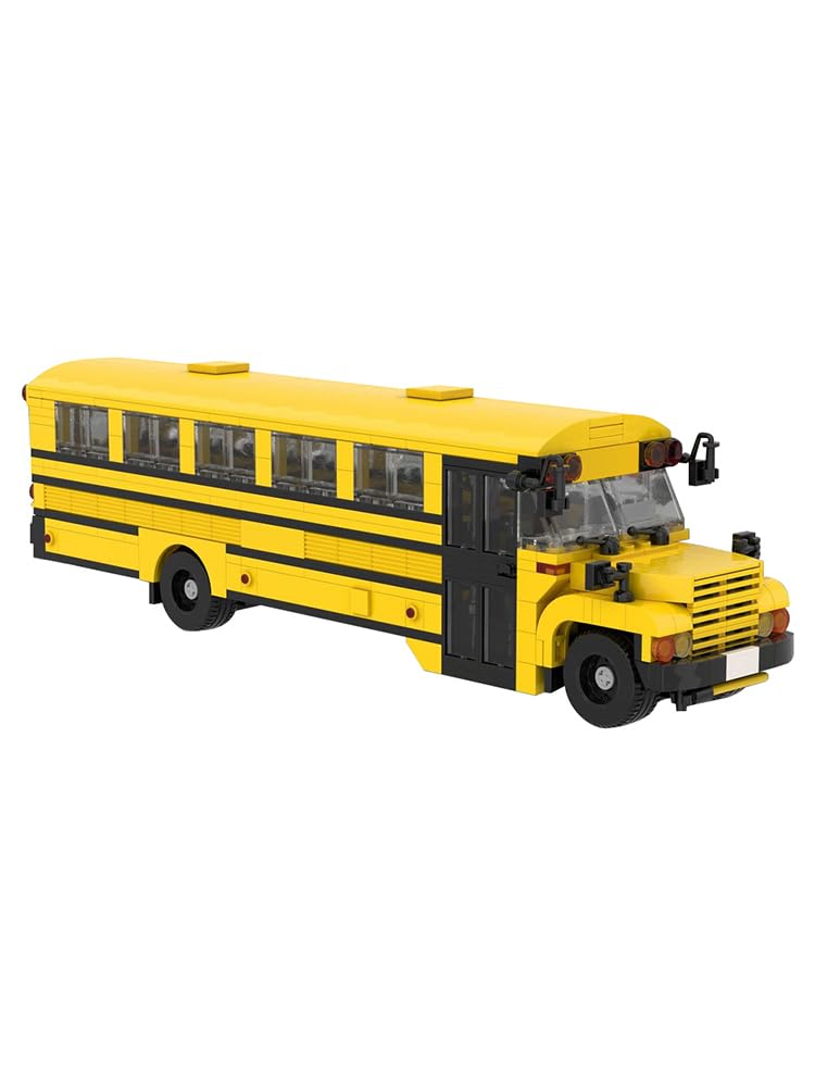 Building Block Toy Ivvtnhz School Bus Amarelo 635 Unidades De 6 Anos Ou Mais