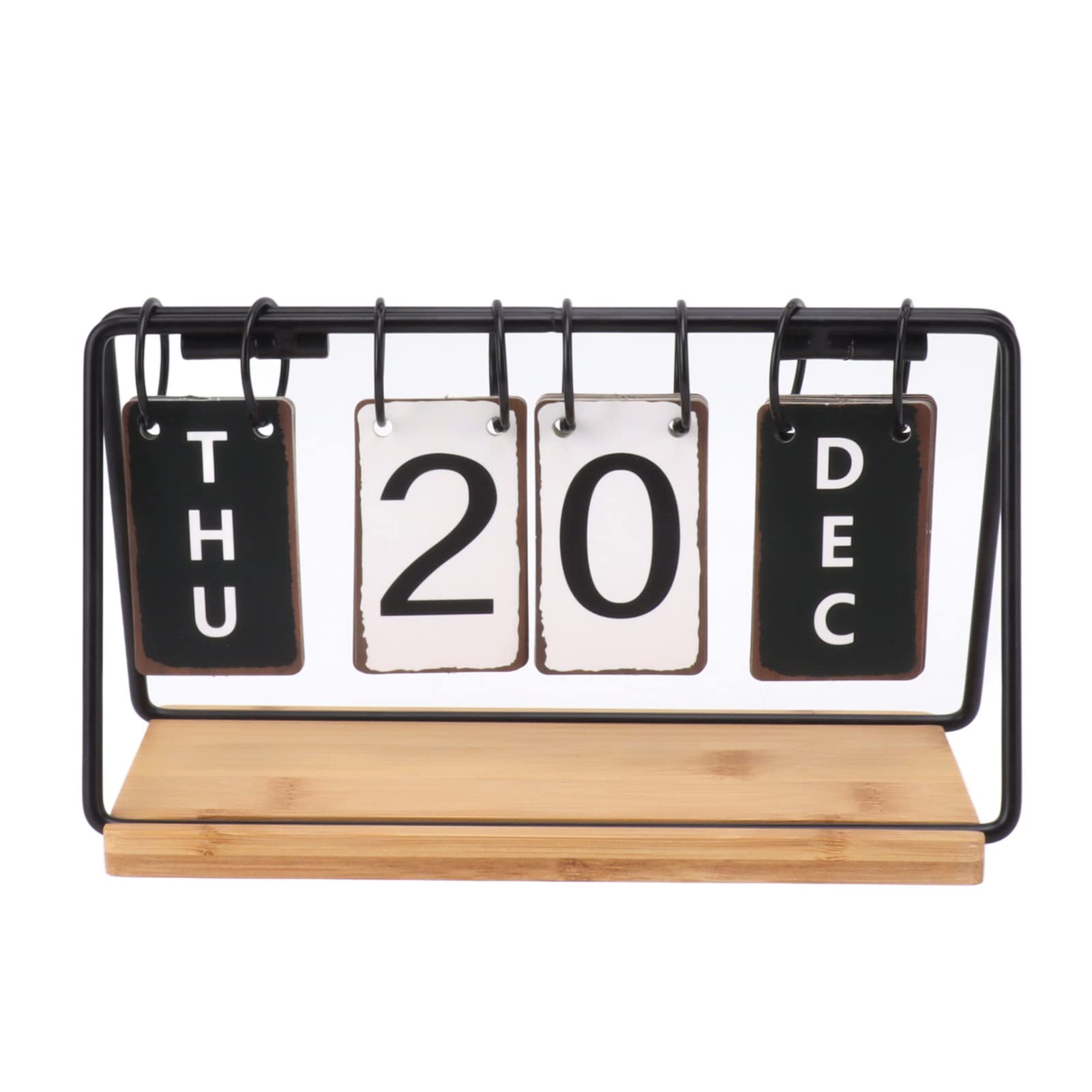 Calendário De Mesa Focket Standing Flip Wooden Metal Perpetual