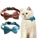 Coleira Para Gatos Jiangyanus Breakaway Com Sino E Gravata Borboleta, Pacote Com 2