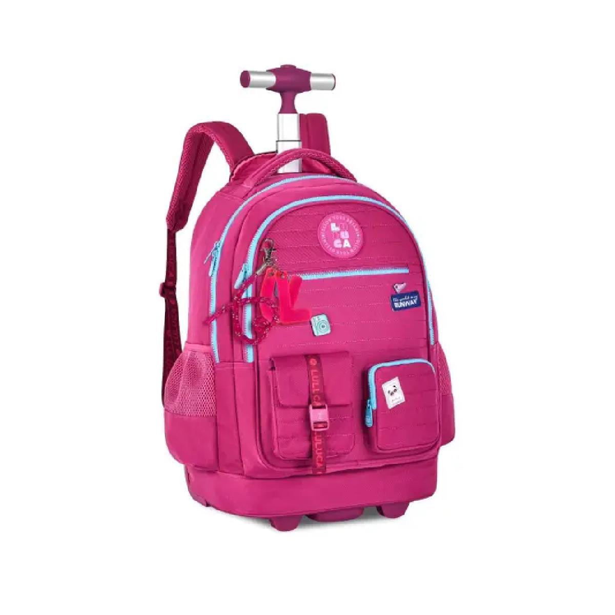 Mochila Luluca De Carrinho 19" Lu24634 Rosa