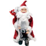 Decoração Papai Noel Com Casaco Saco Presentes Lampião 30cm