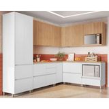 Cozinha Completa 9 Peças Rainha Gourmet 4 Aéreos 4 Balcões 1 Paneleiro C9p34 Branca Nature