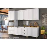 Cozinha Completa 6 Peças Americana 2 Aéreos 2 Balcões 1 Paneleiro 1 Complemento Com Pés C5p61 Branco