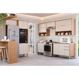 Cozinha Completa 7 Peças Esplêndida 4 Aéreos 2 Balcões 1 Torre Quente C7p183 Freijó Off White