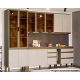 Cozinha Completa 9 Peças Connect 10 Peças 3 Aéreos 3 Balcões 1 Paneleiro 3 Complementos C5p67 Duna Cristal
