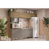 Cozinha Completa 4 Peças L780a 2 Aéreos 1 Balcão 1 Paneleiro Sem Tampo Nogueira Fendi